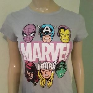 ☆Womens Marvel Fitted T-Shirt.☆ Lg! PURPLE